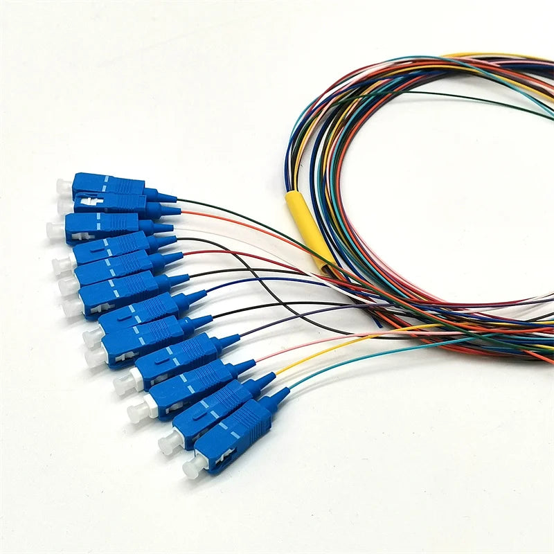 1 m SC/UPC 0.9mm Single Fiber Optic Single Mode 9/125 Simple SC/UPC  SC/UPC Sigle Mode Fiber Pigtail 12-Cores Single SC Squar