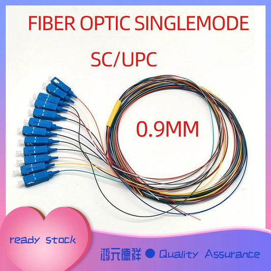 1 m SC/UPC 0.9mm Single Fiber Optic Single Mode 9/125 Simple SC/UPC  SC/UPC Sigle Mode Fiber Pigtail 12-Cores Single SC Squar